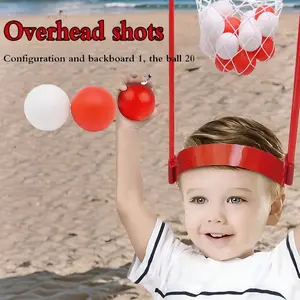 Headband Catch Ball Game Toy Set, 1 Box Portable Headband Adjustable Two-person Interactive Indoor and Outdoor Fun Activities for Children and Adults