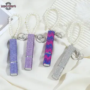 10ML Bling Rhinestone Refillable Perfume Spray Bottle With Pearl Keychain Portable Crystal Empty Atomizer For Travel And Gifts