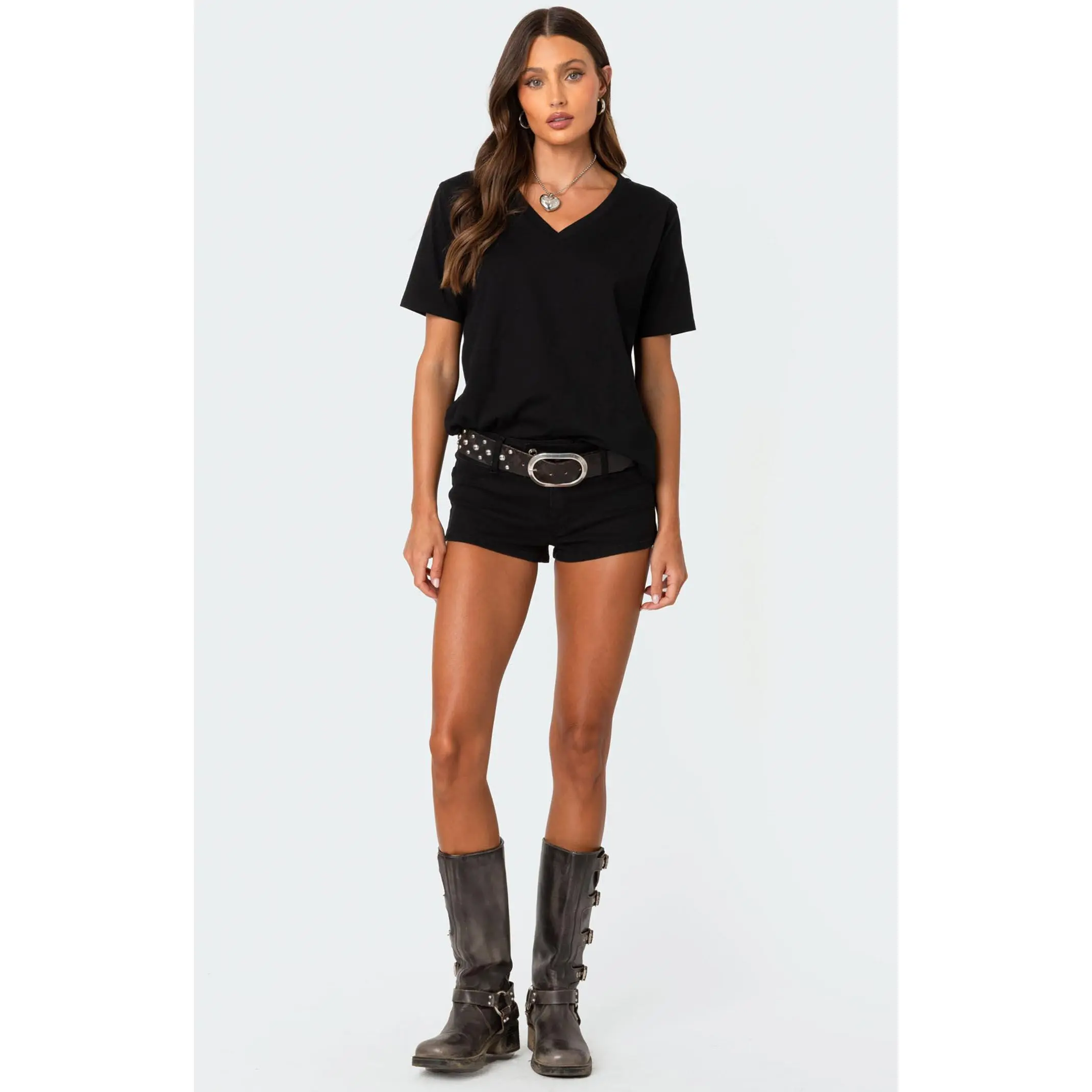 Edikted Women's Margie Low Rise Denim Micro Shorts
