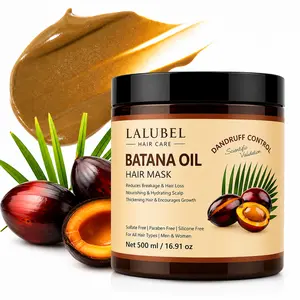 Lalubel Batana Oil Hair Mask for Dry & Damaged Hair | Deep Nourishing Hair Treatment for Hair Growth & Hydration | 500ml Organic glass hair