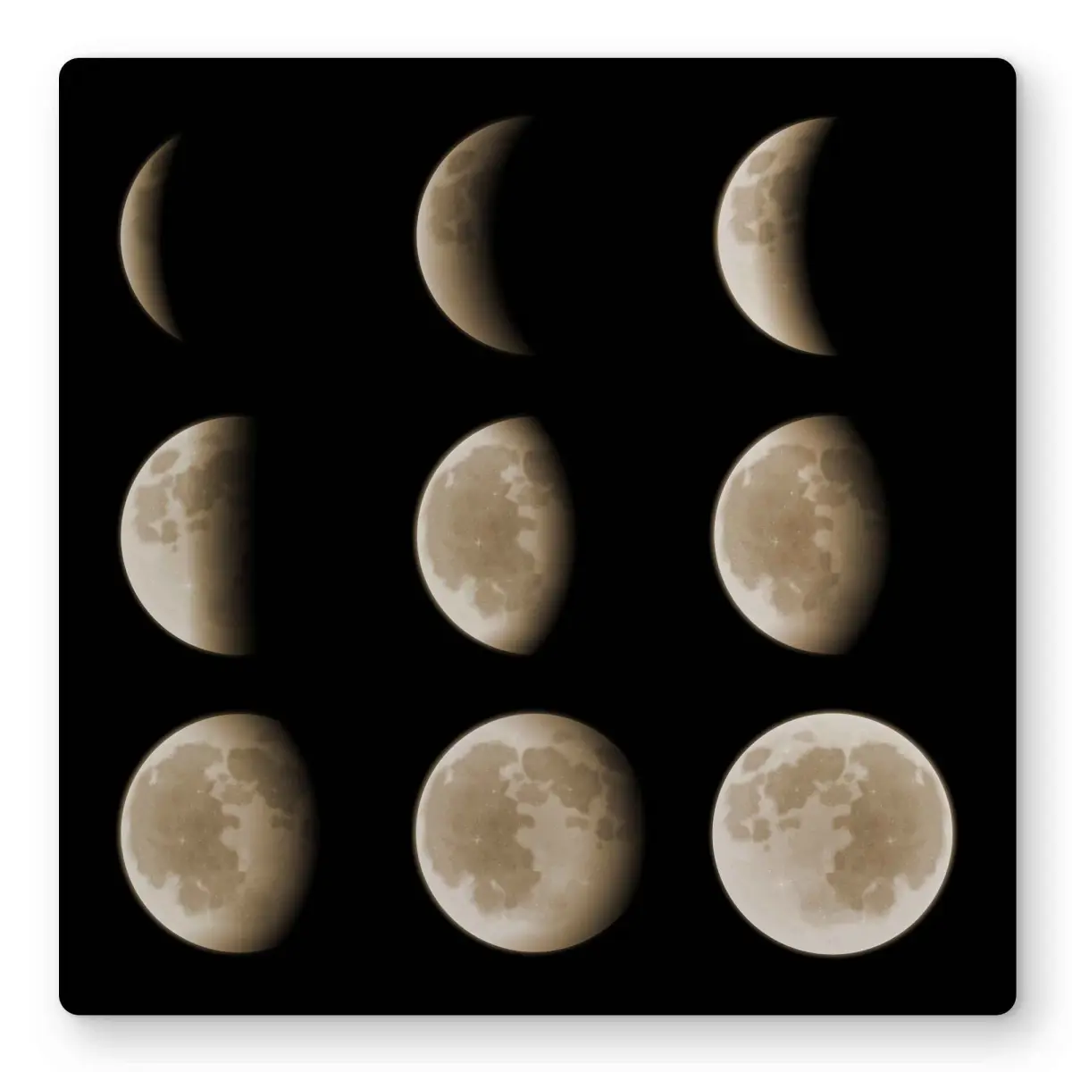 Begin Home Decor C1MP1616O0PYYO 16 x 16 in. Eclipse In Nine Phases - Metal Print Wall Art for Galaxy Bedroom