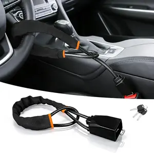 Steering Wheel Lock with 3 Keys, Universal Anti-Theft Car Device for Most Vehicles, Trucks, SUVs, Vans, Dashboard Security Deterrent, Durable Construction, Quick Installation