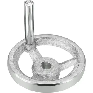 80mm/3.15 Inch Diameter Rotary Handwheel, 1 Pack Cast Iron Chrome Plated with Handle for Many Types of Milling Machines and Lathes, Silver Tone