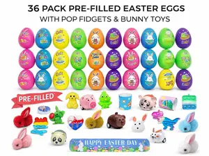Mother Day Gift 32 Pack Prefilled Eggs with Fidget Toys, Bright Colorful  Eggs for Kids, Ideal for Baskets and Parties