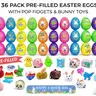 Halloween Fall Gift 32 Pack Prefilled Eggs with Fidget Toys, Bright Colorful  Eggs for Kids, Ideal for Baskets and Parties