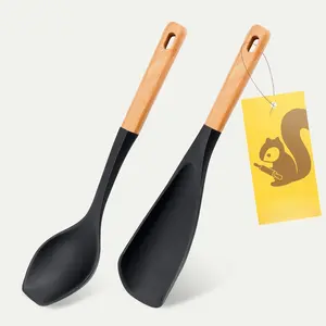 Spatula Spoon 2-Pack,  Cooking Spoon for Nonstick Cookwares, Multifunction Kitchen Utensils for Cooking, Serving, Mixing, Scoop, Scrape and More