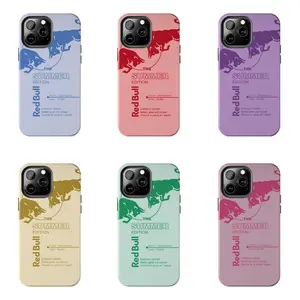 RedBull The Summer Edition Energy Drink Case for iPhone 17-7 Pro Max Plus & Samsung Galaxy S26-S21 Ultra Plus - Cute Pastel Charging Bull Phone Cover unisex