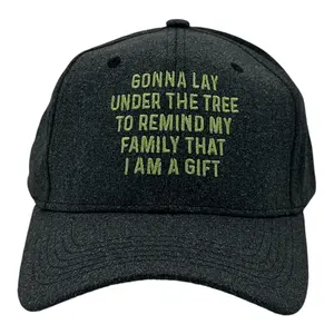 Gonna Lay Under The Tree to Remind My Family That I Am A Gift Hat Funny Christmas Cap Funny Hats Christmas  Funny Sarcastic  Novelty Caps for Men Black - Standard