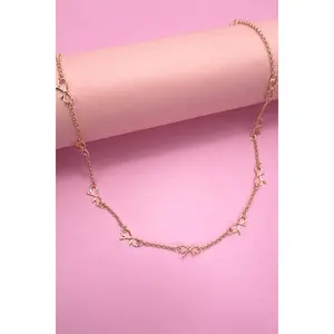 Cutout Bow Station Necklace