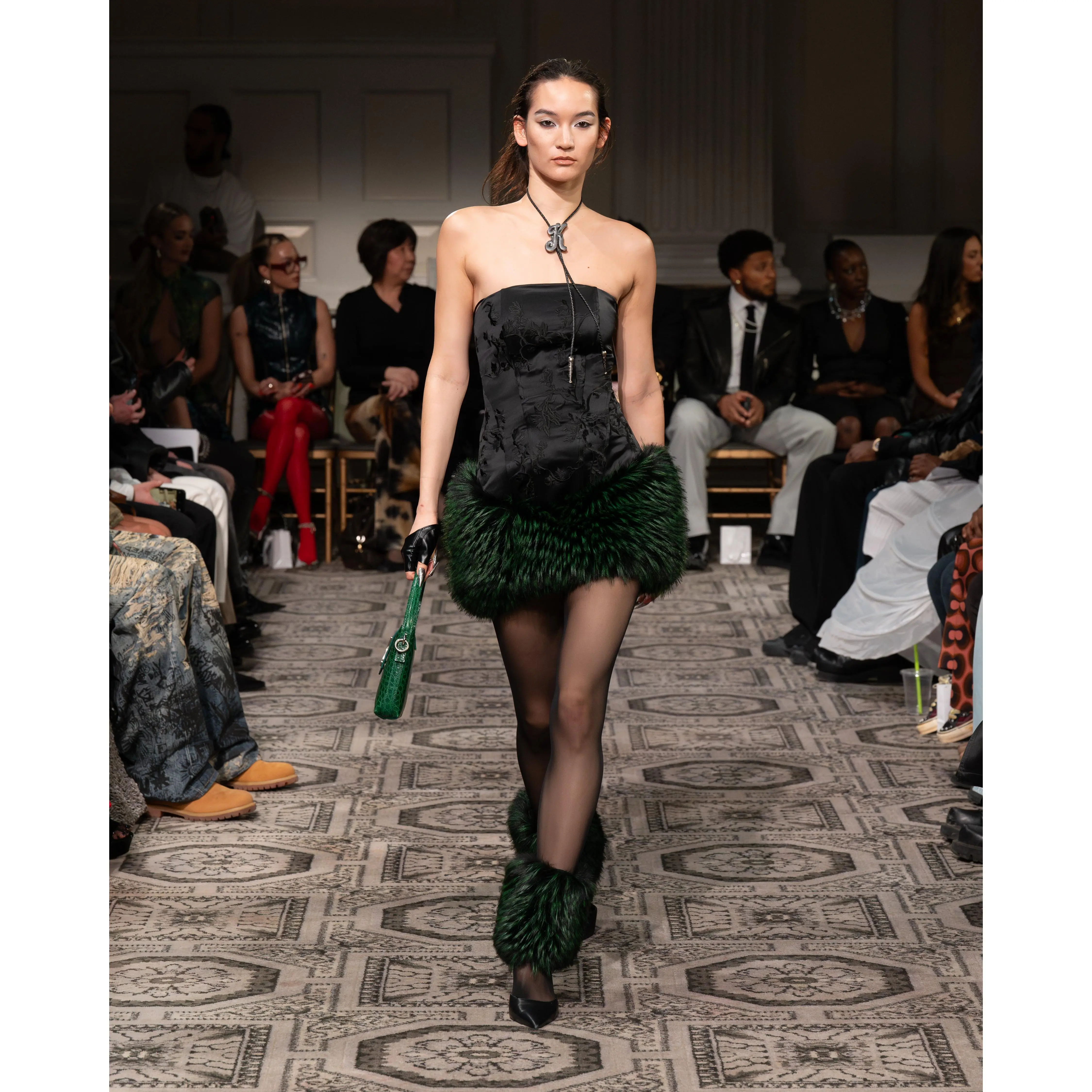 Faux Fur Ankle Warmer in Green