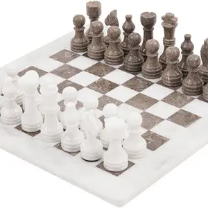 Elborse Marble Chess Set 15 inches Handmade  Classic Board Games for Adults, Luxury Marble Chess Board and Chess Pieces