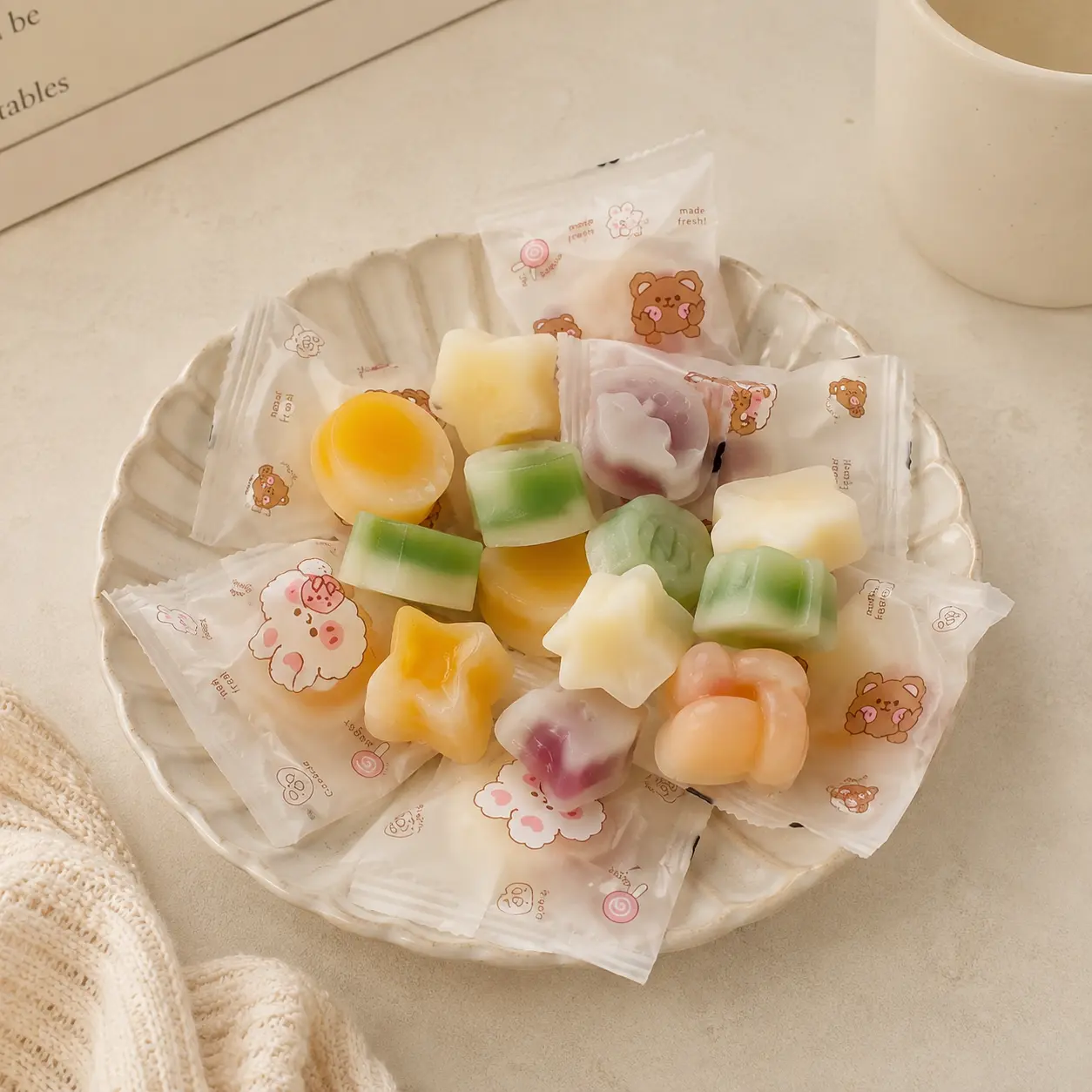 Colorful Wax Candy Snacks, 3.5 oz Box, Multiple Fruit Syrup Flavors, Cute Candy Bottle Shapes, Fun Chewy Treat Collection Gift Box