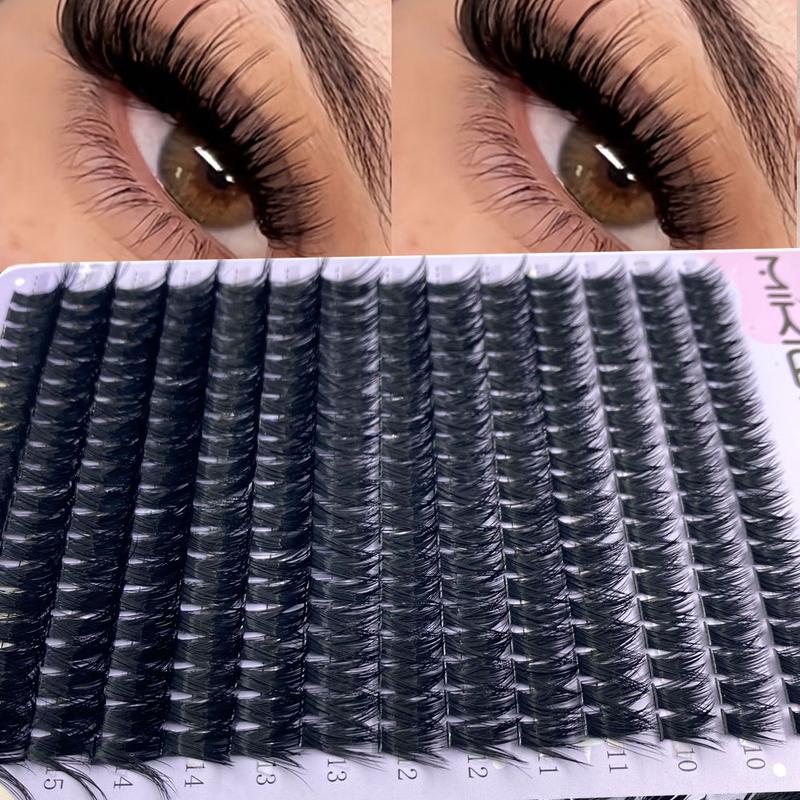 DIY Lash Clusters Kit - soft fluffy Black Thin Long-Lasting Lashes with glue Remover & tweezer for Beginners Easy At-Home Application - Eyelash Set