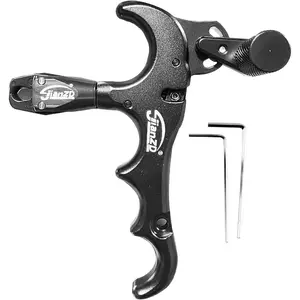 JianZD Bow Release for Compound Bows, 4-Finger Thumb Release Trigger, Adjustable 360° Rotatable, Aluminum Alloy, Aids for Both Right and Left Handers