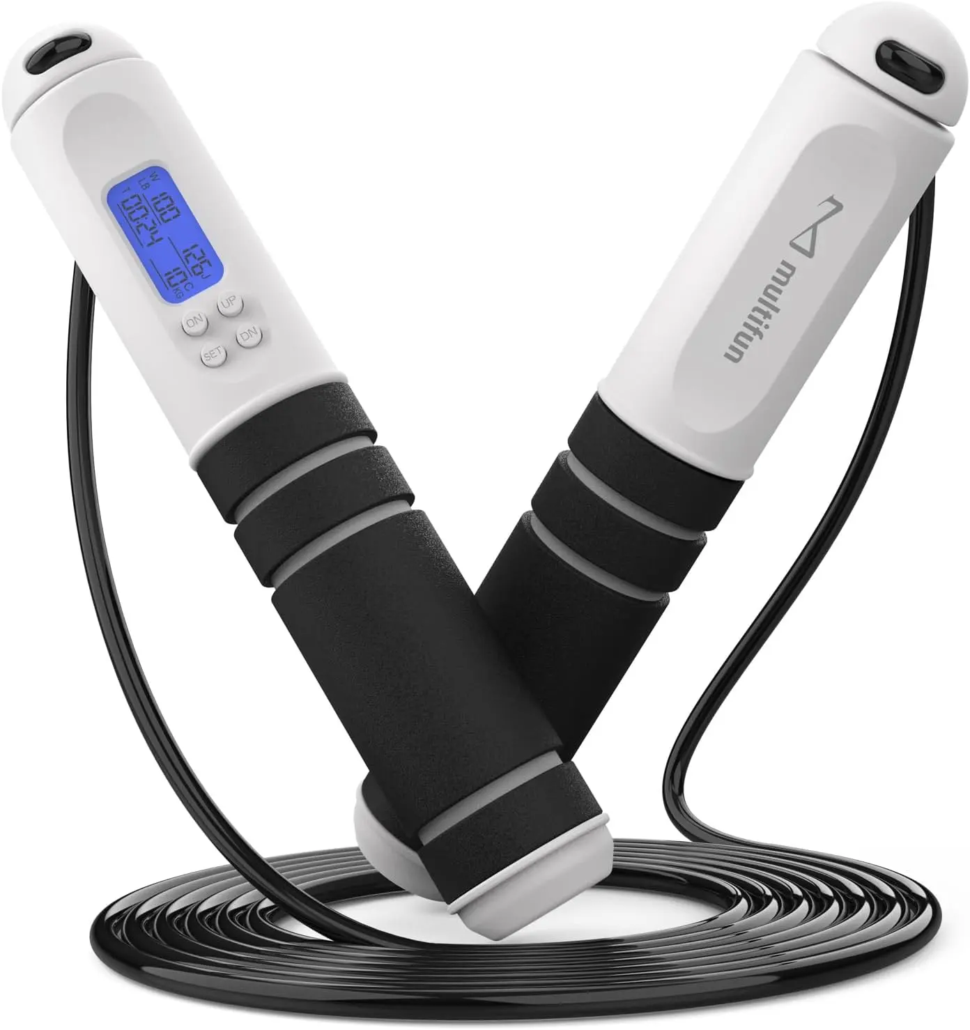 [NEW 2025 ARRIVAL] Jump Rope, multifun Speed Jumping Rope with Calorie Counter, Adjustable Digital Counting Jump Rope with Ball Bearings and Alarm Reminder for Fitness, Crossfit, Exercise, Workout, Boxing, MMA, Gym