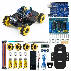 Smart Mecanum Robot Car Kit with Obstacle Avoidance & Bluetooth Control for student，DIY Assembly Omnidirectional Robotics Kit for School Science Competition，Omnidirectional STEM Robotics DIY Kit with Sensors