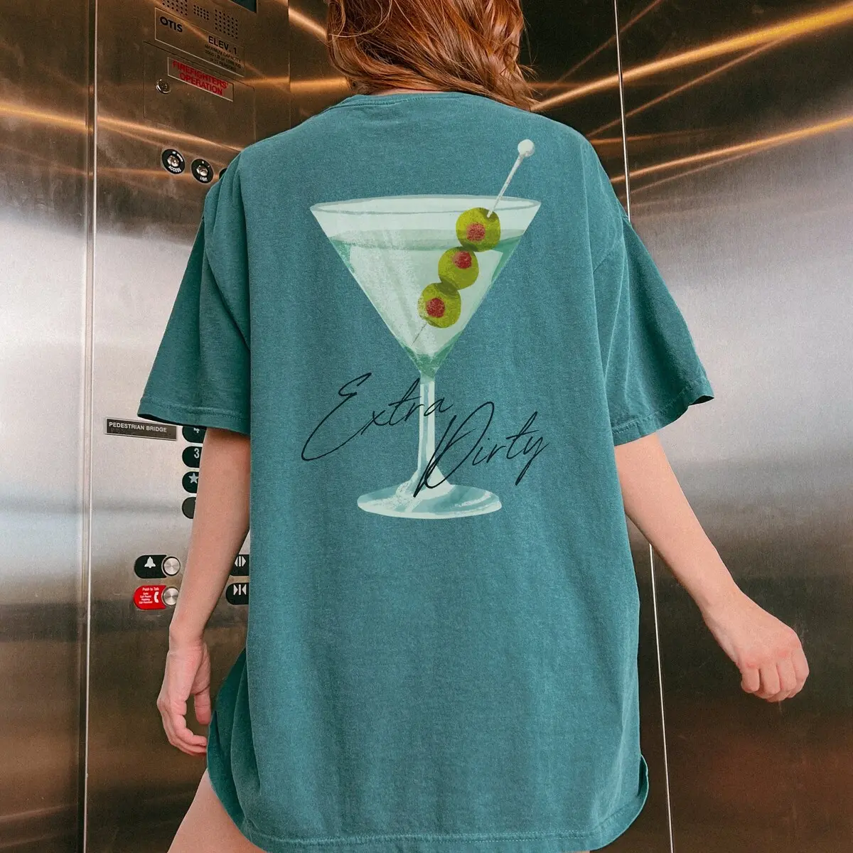 Men's Soft Ring-Spun Cotton Tshirt with a Dirty Martini Graphic, Casual Fade Resistant Menswear for Martini Lovers