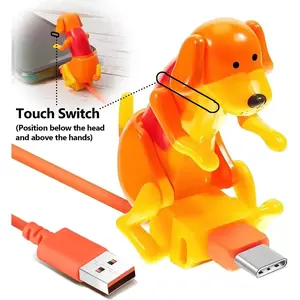 Upgrade Funny Dog USB Charging Cable, Touch Switch Design, Fast Charging & Data Transmission, Universal Compatible with iPhone & Type-C, Cute Car Interior Accessory, Perfect Christmas Holiday Gift