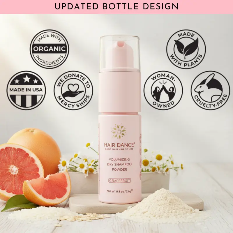 Grapefruit Dry Shampoo Powder (Non-Aerosol Spray) | Natural & Organic Ingredients | Made in USA