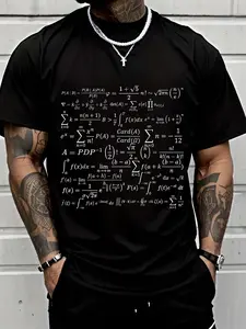 Math Equations Formulas T T Shirt Unisex Black Small Long Sleeve Summer Men's Fashion Top Breathable Sweat Wicking and Soft Suitable for Daily Commutes Lounging at Home and Casual Wear.2026 New Year's Party Street Style Outfits T Shirts, PLUS SIZE