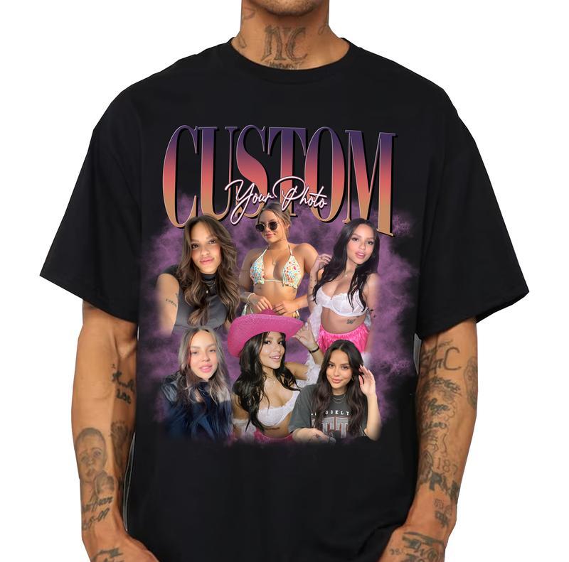 Custom Bootleg Rap T-Shirt, Custom Face Shirt With Name, Graphic Birthday Gift, 90s Graphic Tee Style, Personalize Your Name, Gift For Him, Gift For Her V25526