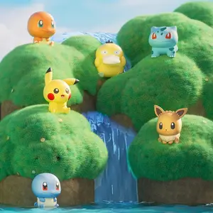 Pokémon Little Encounters Vol 1 Blind Box | Summer Sale Father's Day Gift | Cute Pikachu Eevee Anime Figurine | Kawaii Desk Decor Collectible Toy | mini pokemon ball