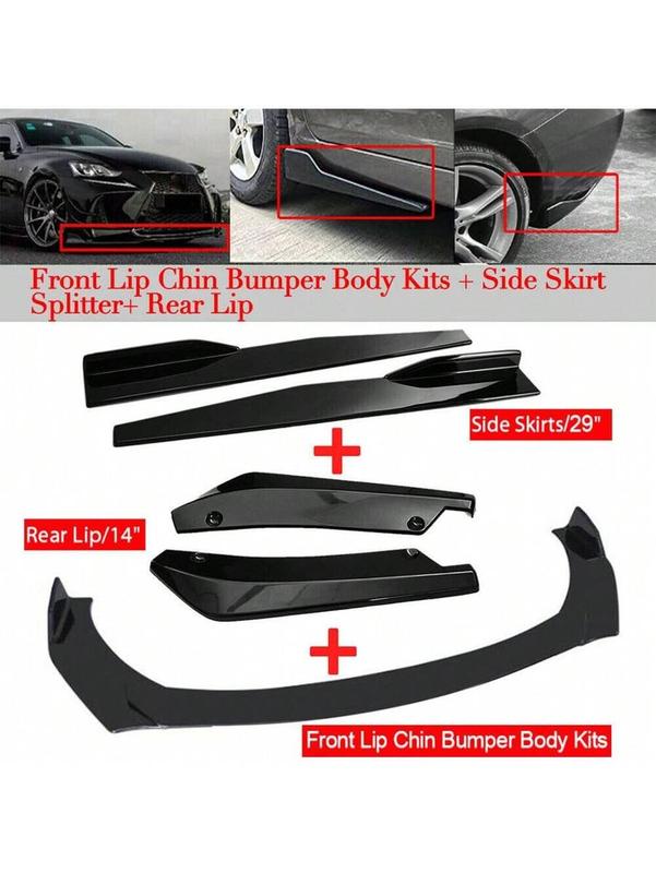 Car Front Lip & Chin Bumper Modification Kit – Designed For Fashion Owners, High-Quality Black PP, Easy Install, Compatible With Most Models!