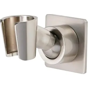 Shower  Holder  Metal Handheld Shower Wand Bracket Adhesive Shower Wall Mount Holder Brass Shower Spray Holder Brushed Nickel, Drill Free Glue Installation