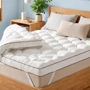 【DealsforYouDay】Raybee 3&4 Inch Ultra-Thick Soft Mattress Topper-2200GSM!  Cooling Fabric & Memory Foam & Microfiber Hybird Mattress Pad for Back Pain Relief , Soft Fluffy Supportive Pressure Relief Mattress Pad for Bedroom,Dormitory, Guestroom