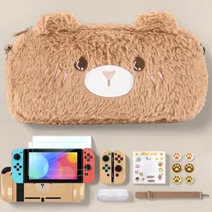 P-P 15-in-1 Switch Accessories Bundle - Carrying Case, Game Case, Protective Cover, Screen Protector & Thumb Grips (Galaxy Purple)