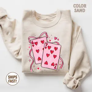 Couple Six Seven Valentine Sweatshirt Playing Cards Love Meme Couple Gift