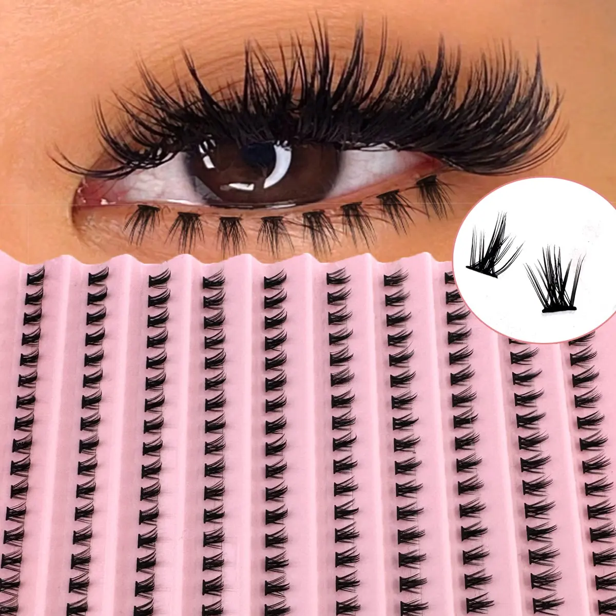200Pcs C Curl Fluffy False Eyelash Cluster Lashes Lower Eyelashes, Cosmetic Eyelashes - Natural-Looking, Reusable Bottom Lashes, DIY Eyelash Extensions For Beginners Easy To Use, Long-Lasting, Curly Lashes, Fluffy Eyelash Clusters