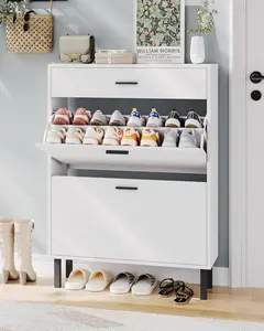 Narrow Shoe Cabinet Storage for Entryway, 3 Drawers, Freestanding Shoe Organizer Wooden,Shoe Rack Storage with 3-Tier Adjustable Shelves for Slippers,Sneakers,Heels,Boots for Hallway,Porches