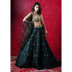 Jeeva dark green lehenga set