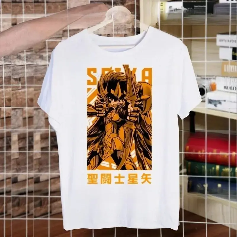 Knights of The Zodiac Men Hip Hop T Shirt Harajuku Saint Seiya TShirts Short Sleeve Fashion Casual Seya Anime T-Shirt Tops Tees