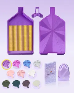 Silky Diamond Painting Tray with Lid, Diamond Painting Accessories, Diamond Art Tray with Prismatic Shine Lid, Diamond Art Accessories and Tools for 5D Diamond Painting Beads, Silky Violet