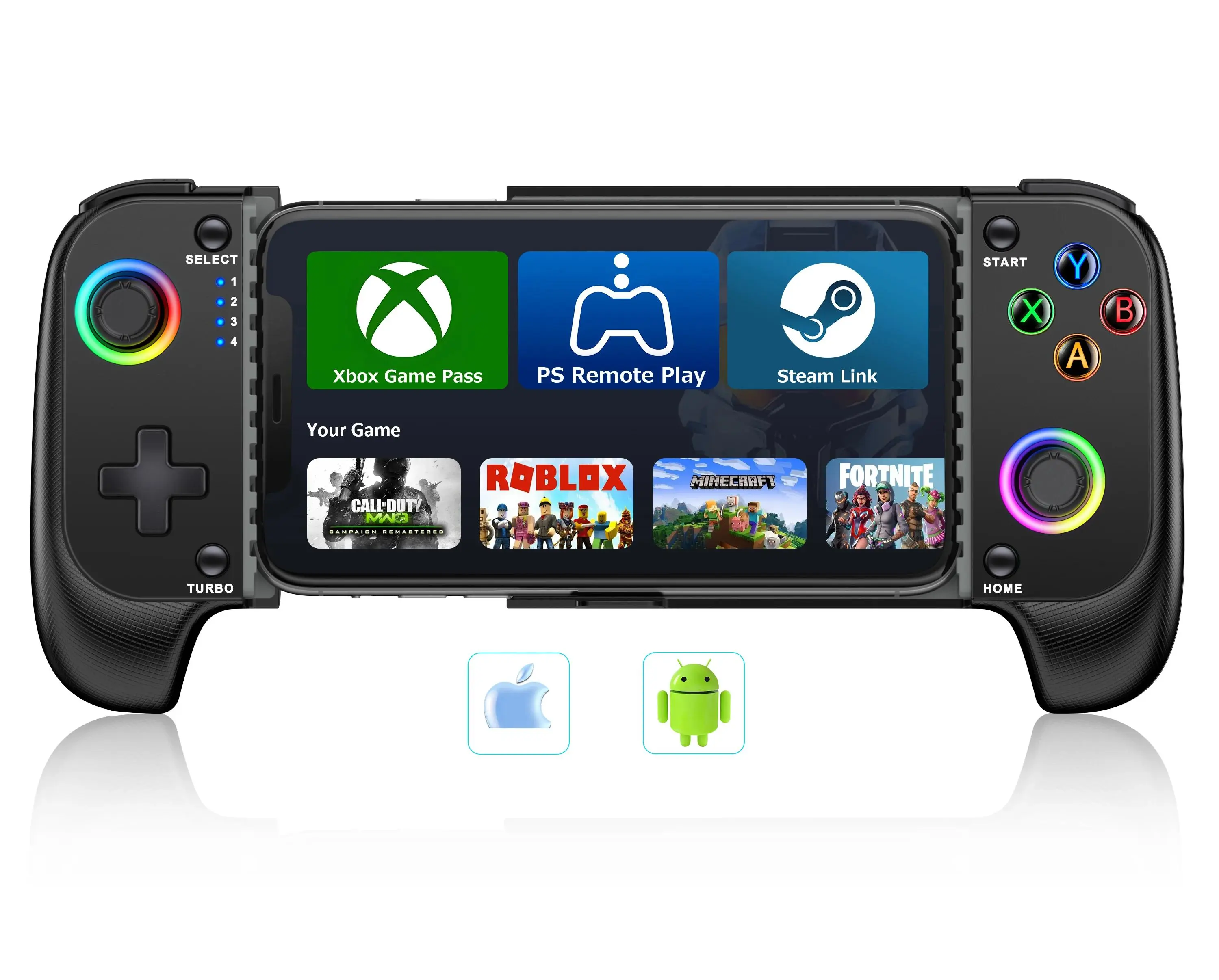 BEBONCOOL MC100 Gamepad Telescopic for Apple IOS Android PUBG COD Stretch Wireless Bluetooth Phone Game Controller Joystick K-SLIVER