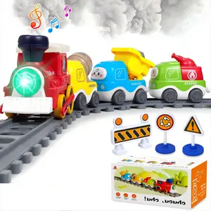 Toys for Toddlers: Electric Steam Train Set (with Sound, Light, and Steam Effects), Magnetic Carriages, DIY Tracks—An Educational Toy and a Perfect Christmas or Birthday Gift for Children Aged 18 Months and Up (Unisex).