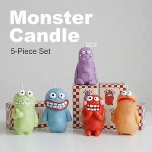 Cute Monster Scented Candle, Creative Gift for Mother's Day, Aromatherapy Atmosphere Decorative Ornament, Perfect Present，Candles Gifts for Women, Birthday Gifts for Women, Unique Friendship Gift for Womens，candle warmer lamp， Christmas Lavender Fragrance