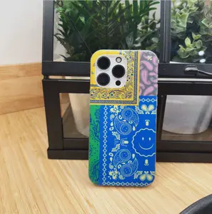 Blue Smiley Face Paisley Patchwork Case for iPhone