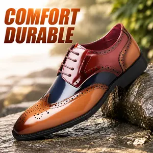 Business Casual Lace-up Men's Shoes – Classic office shoes, durable and non-slip sole, comfortable and versatile, men's work shoes, rubber sole, decorative upper, casual yet elegant style, black men's shoes.