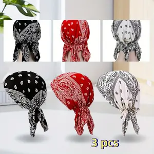 Women's Pre-Tied Chemotherapy Headscarf 3-Pack, Cotton Sports & Outdoor Beanie Skull Cover with Elastic Back, Hair Loss Headcover tiktokshopspringglowup, Chemo Hair Cover, Woman Head Cover