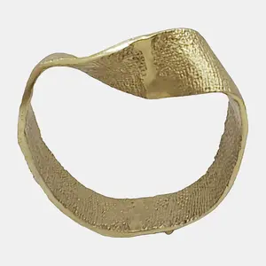 Metal, 8" Twisted Hammered Ring, Gold