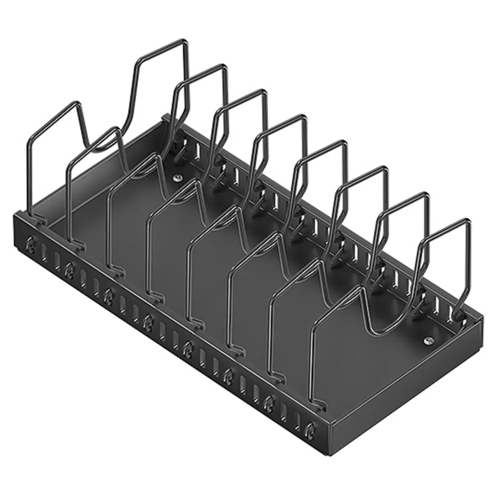 Kitchen Pots Pans Organizer with 8 Adjustable Dividers Sliding Lid Holder Pan Rack Slide Out Pot Pan Organizer for Pot Lid Bakeware Dishes