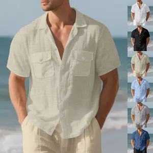 Solid Color Loose Casual Holiday Lapel Shirt Men