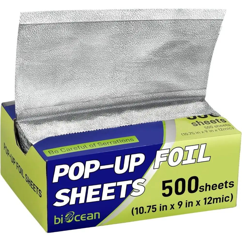 Pre-Cut Aluminum Foil Sheets, 9 in x 10.75 in Pop-Up Kitchenware, Disposable Aluminum Foil Food Covers for Restaurant Use, Burritos, Retains Moisture and Flavor, Retain Moisture And Flavor