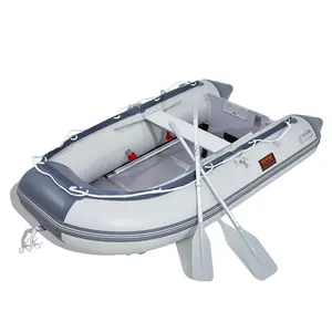Father's Day Gift VEVOR Inflatable Dinghy Boat, 4-Person Transom Sport Tender Boat, with Marine Wood Floor and Adjustable Aluminum Bench, 1000 lbs Inflatable Fishing Boat Raft, Aluminum Oars, Air Pump, and Carry Bag