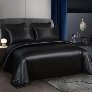 Solid Color Satin Bedding Set, 3 Counts/set Including 1 Count Duvet Cover & 2 Counts Pillowcase without Filler, Soft Comfortable Bedding Set for Home Bedroom, Silky Satin Bedding