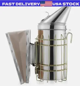 Bee Hive Smoker Stainless Steel with Heat Shield Calming Beekeeping Equipment