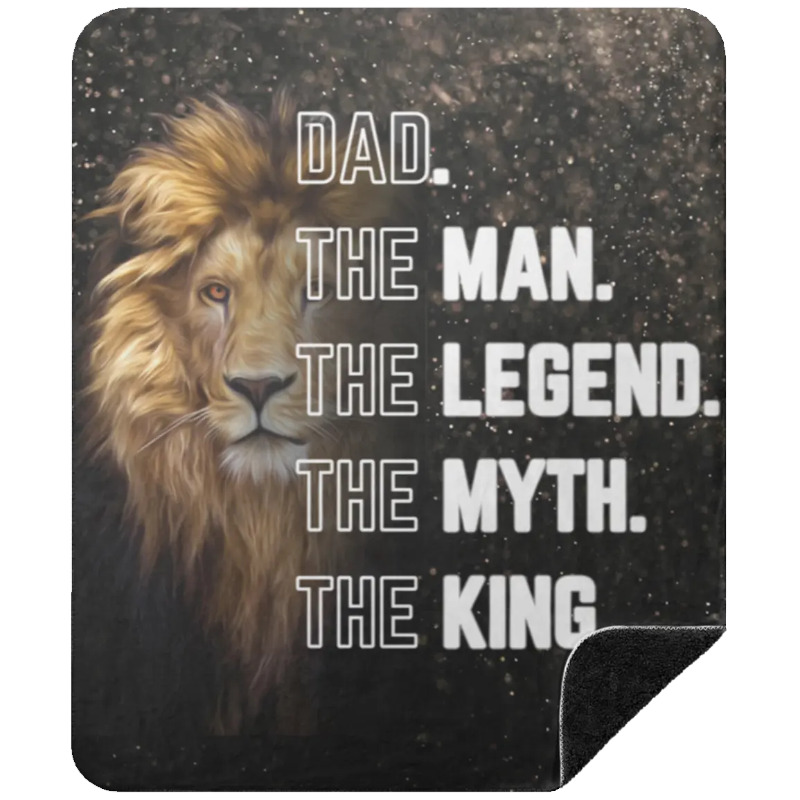 Dad The Man, Legend, Myth, King | Premium Black Mink Sherpa Blanket 50x60